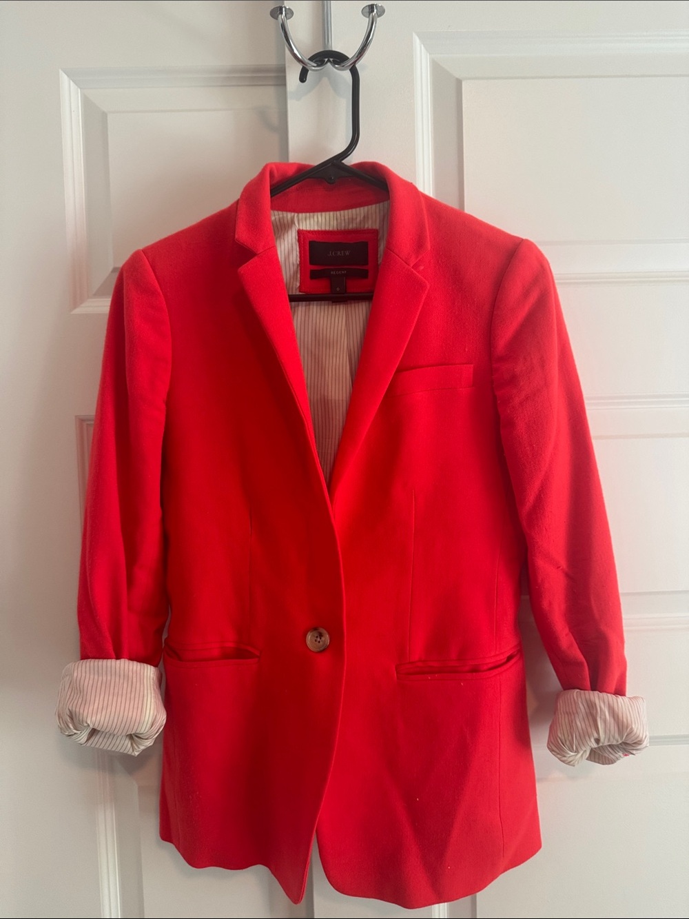 J. Crew Bright Red Regent Single-Button Blazer